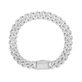 10mm 8" Cuban Solitare Moissanite Bracelet